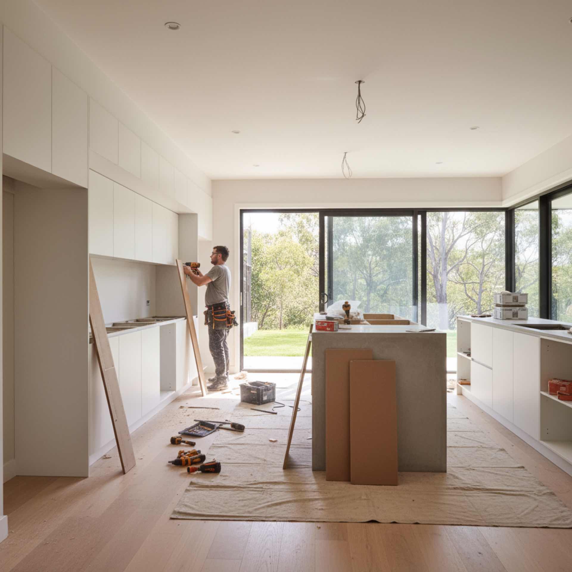 Precision Carpentry Co modern kitchen renovation with new cabinet installation