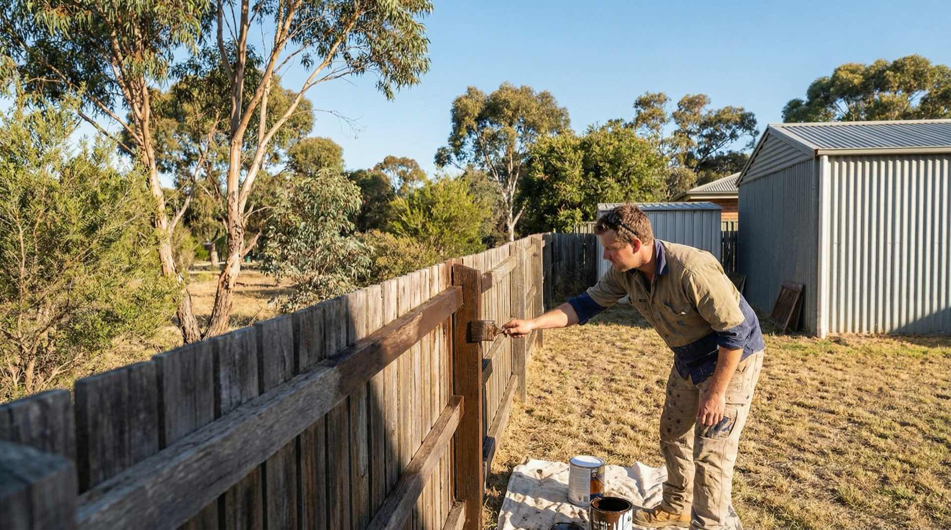 Professional fence painting service for timber fences